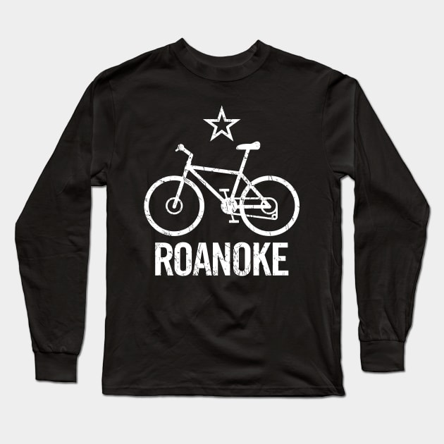 Roanoke VA MTB Mountain Trail Bike Cycling Logo Long Sleeve T-Shirt by hobrath